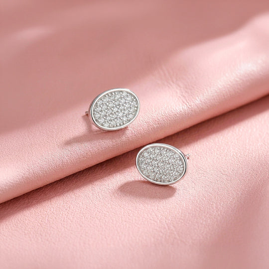 Oval Cluster Moissanite Stud Earrings | 925 Sterling Silver | PRM8176