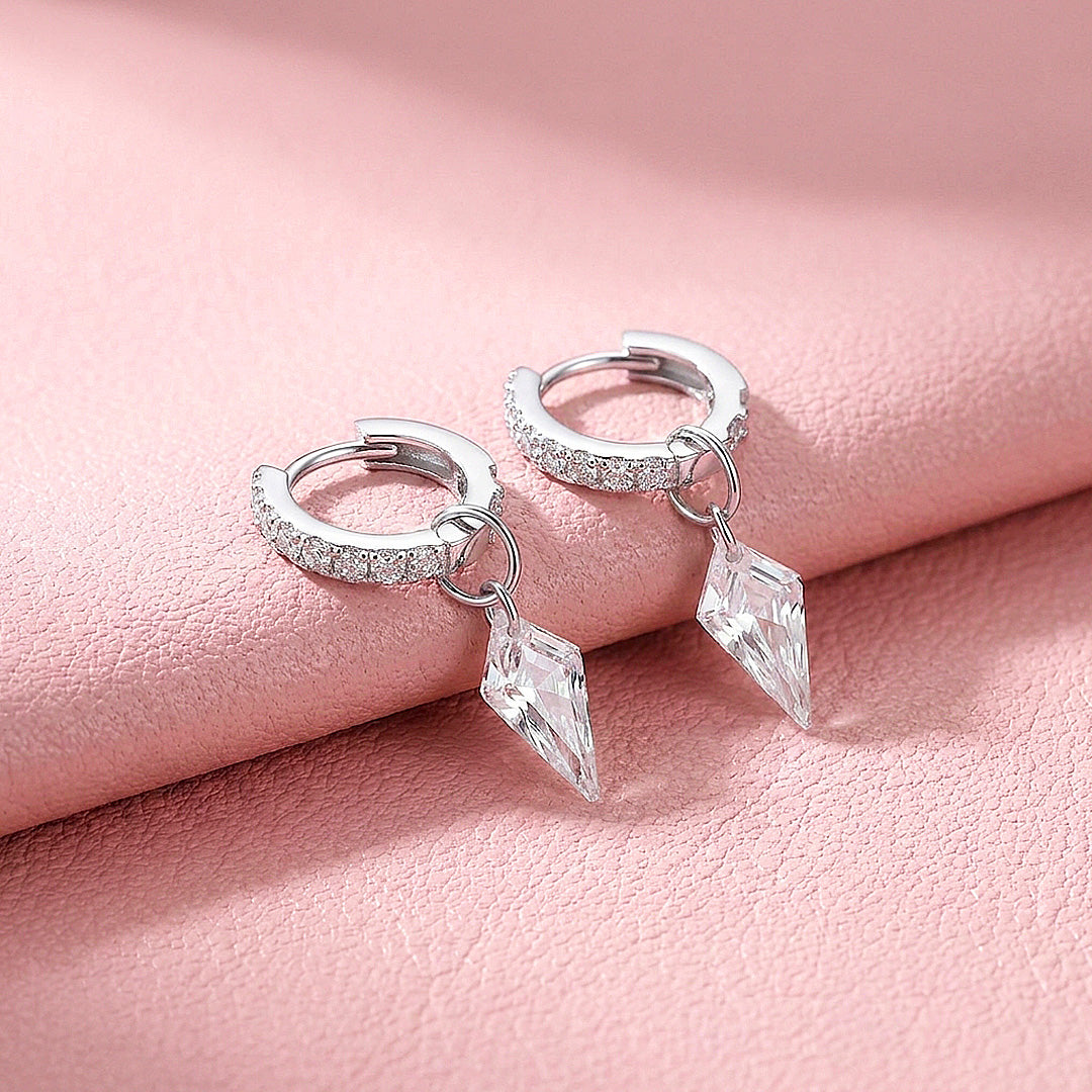 Kite Drop Hoop Earrings | 925 Sterling Silver | PRM8180