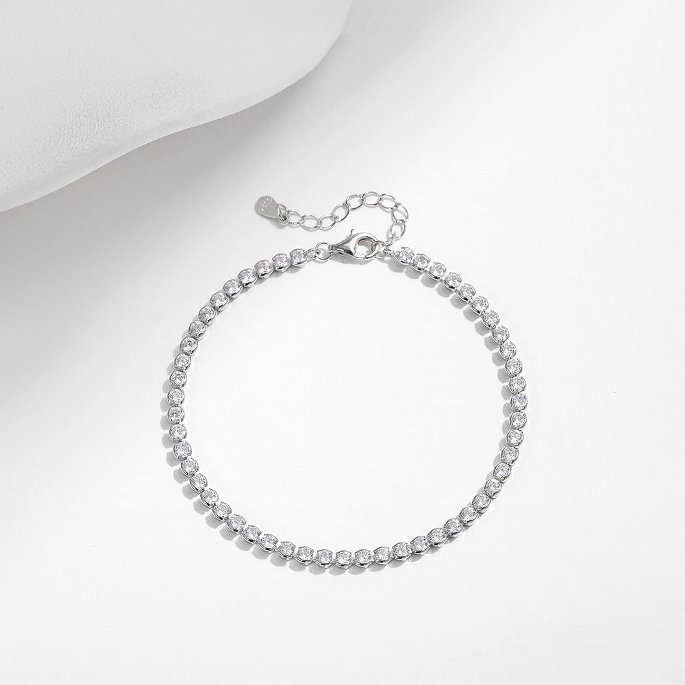 Classic Round Tennis Bracelet | Diamond Simulant | Prm9101 - Bracelets | Singapore Jewellery, Wedding Rings & Gifts | Same Day Delivery | Tiara.com.sg