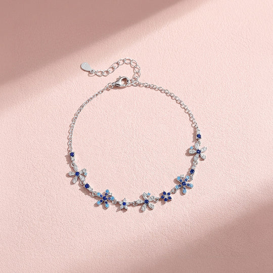 Floral Halo Link Bracelet | Diamond Simulant | Prm9107