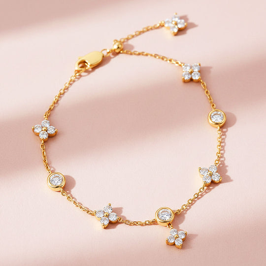 Prm9130 – Clover Moissanite Bracelet