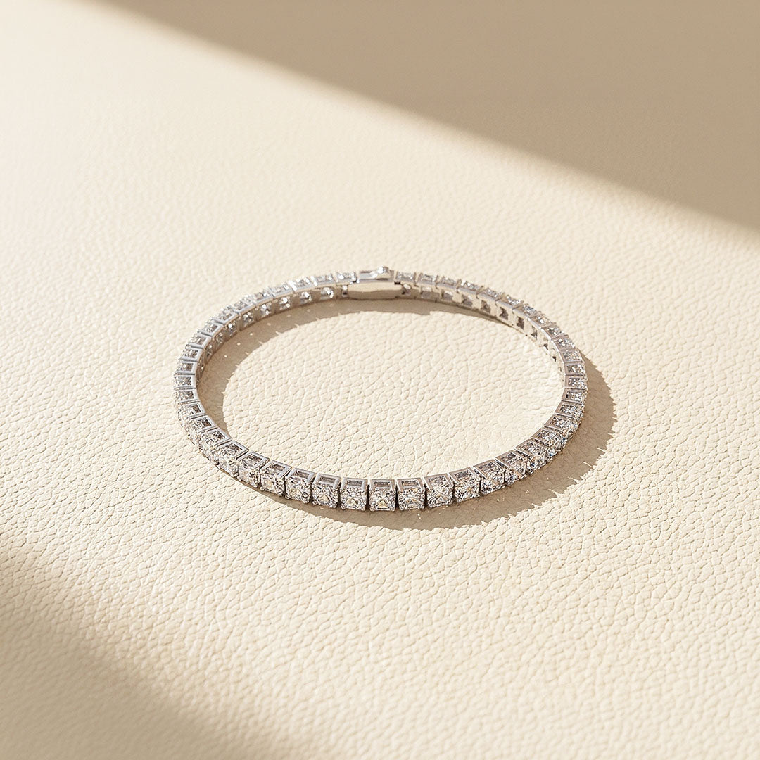 Square Tennis Bracelet | Moissanite | Prm9145