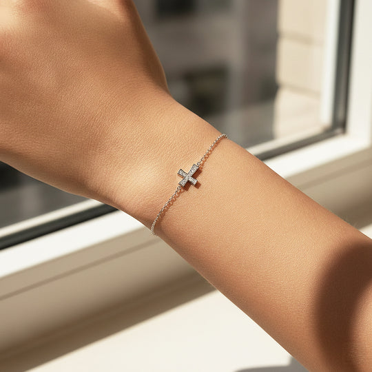 Cross Link Bracelet | Moissanite | Prm9146 - Bracelets | Singapore Jewellery, Wedding Rings &amp; Gifts | Same Day Delivery | Tiara.com.sg