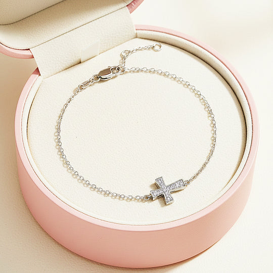 Cross Link Bracelet | Moissanite | Prm9146 - Bracelets | Singapore Jewellery, Wedding Rings &amp; Gifts | Same Day Delivery | Tiara.com.sg