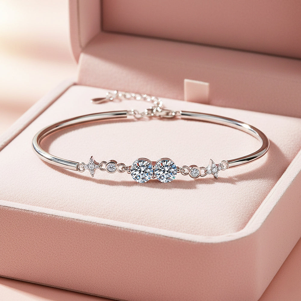 Celestial Bezel Bangle Bracelet | Moissanite | Prm9152 - Bracelets | Singapore Jewellery, Wedding Rings & Gifts | Same Day Delivery | Tiara.com.sg
