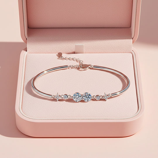 Celestial Bezel Bangle Bracelet | Moissanite | Prm9152 - Bracelets | Singapore Jewellery, Wedding Rings &amp; Gifts | Same Day Delivery | Tiara.com.sg