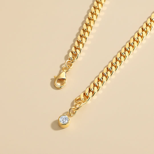 Bezel Cuban Link Bracelet | Moissanite | Prm9155 - Bracelets | Singapore Jewellery, Wedding Rings &amp; Gifts | Same Day Delivery | Tiara.com.sg