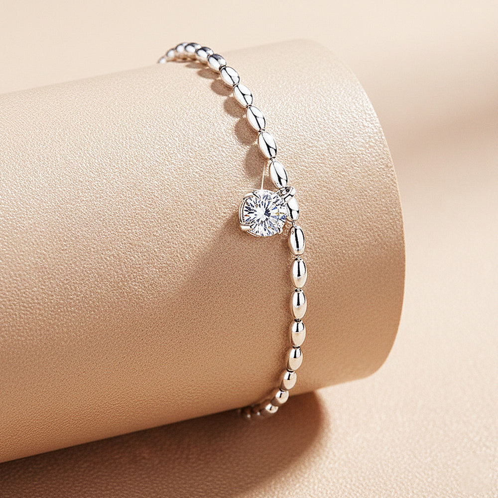 Oval Bead Bracelet | Moissanite | Prm9156 - Bracelets | Singapore Jewellery, Wedding Rings & Gifts | Same Day Delivery | Tiara.com.sg
