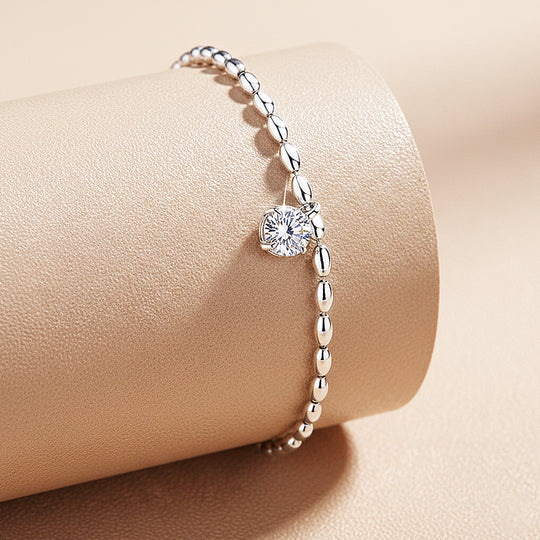 Oval Bead Bracelet | Moissanite | Prm9156 - Bracelets | Singapore Jewellery, Wedding Rings &amp; Gifts | Same Day Delivery | Tiara.com.sg