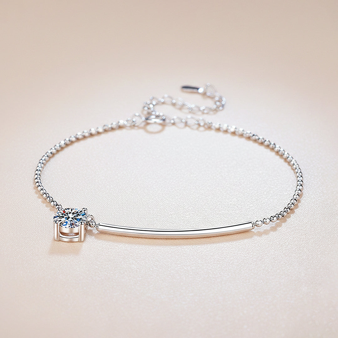 Curved Bar Solitaire Bracelet | Moissanite | Prm9158 - Bracelets | Singapore Jewellery, Wedding Rings &amp; Gifts | Same Day Delivery | Tiara.com.sg