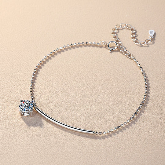 Curved Bar Solitaire Bracelet | Moissanite | Prm9158 - Bracelets | Singapore Jewellery, Wedding Rings &amp; Gifts | Same Day Delivery | Tiara.com.sg