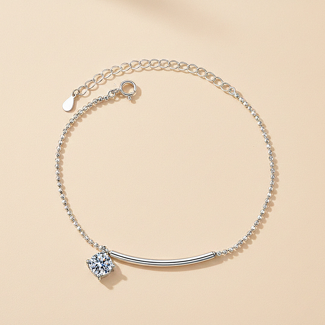 Curved Bar Solitaire Bracelet | Moissanite | Prm9158 - Bracelets | Singapore Jewellery, Wedding Rings &amp; Gifts | Same Day Delivery | Tiara.com.sg