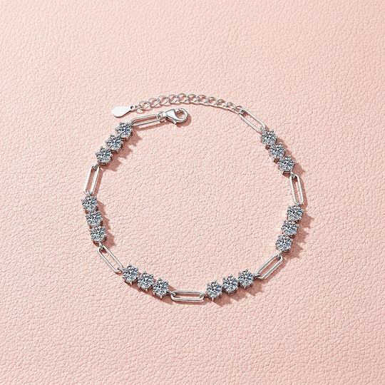 Paperclip Tennis Bracelet | Moissanite | Prm9161