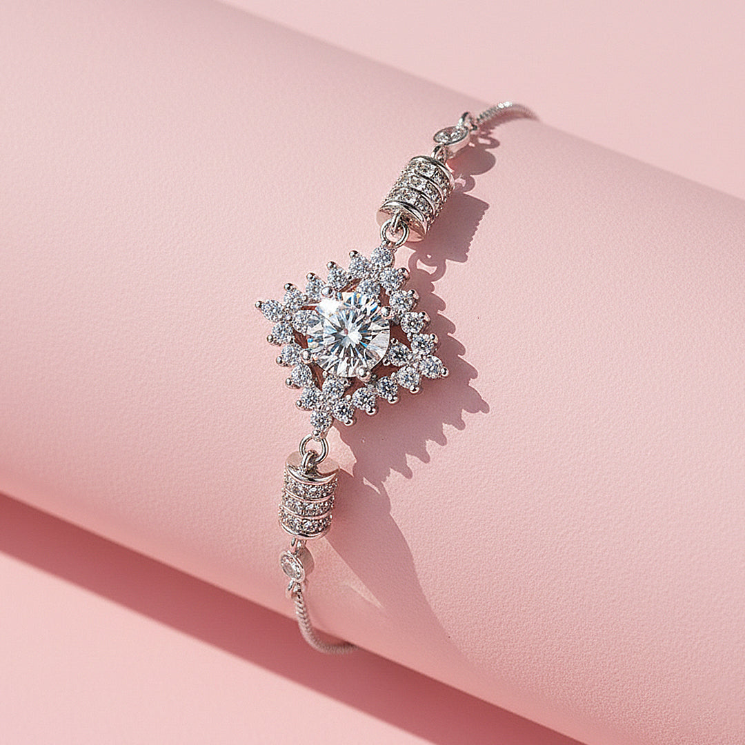 Rhombus Halo Slider Bracelet | Moissanite | Prm9164 - Bracelets | Singapore Jewellery, Wedding Rings &amp; Gifts | Same Day Delivery | Tiara.com.sg