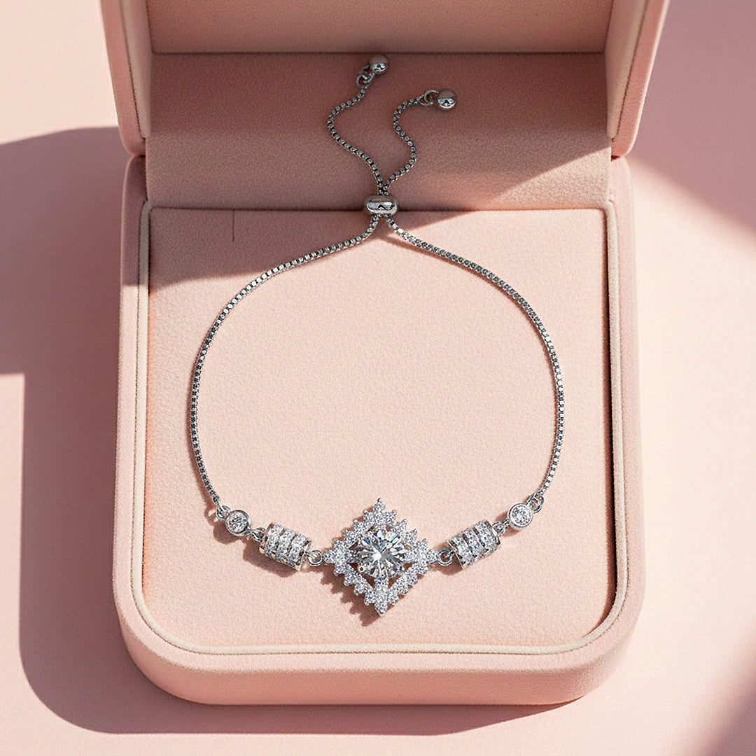 Rhombus Halo Slider Bracelet | Moissanite | Prm9164 - Bracelets | Singapore Jewellery, Wedding Rings &amp; Gifts | Same Day Delivery | Tiara.com.sg