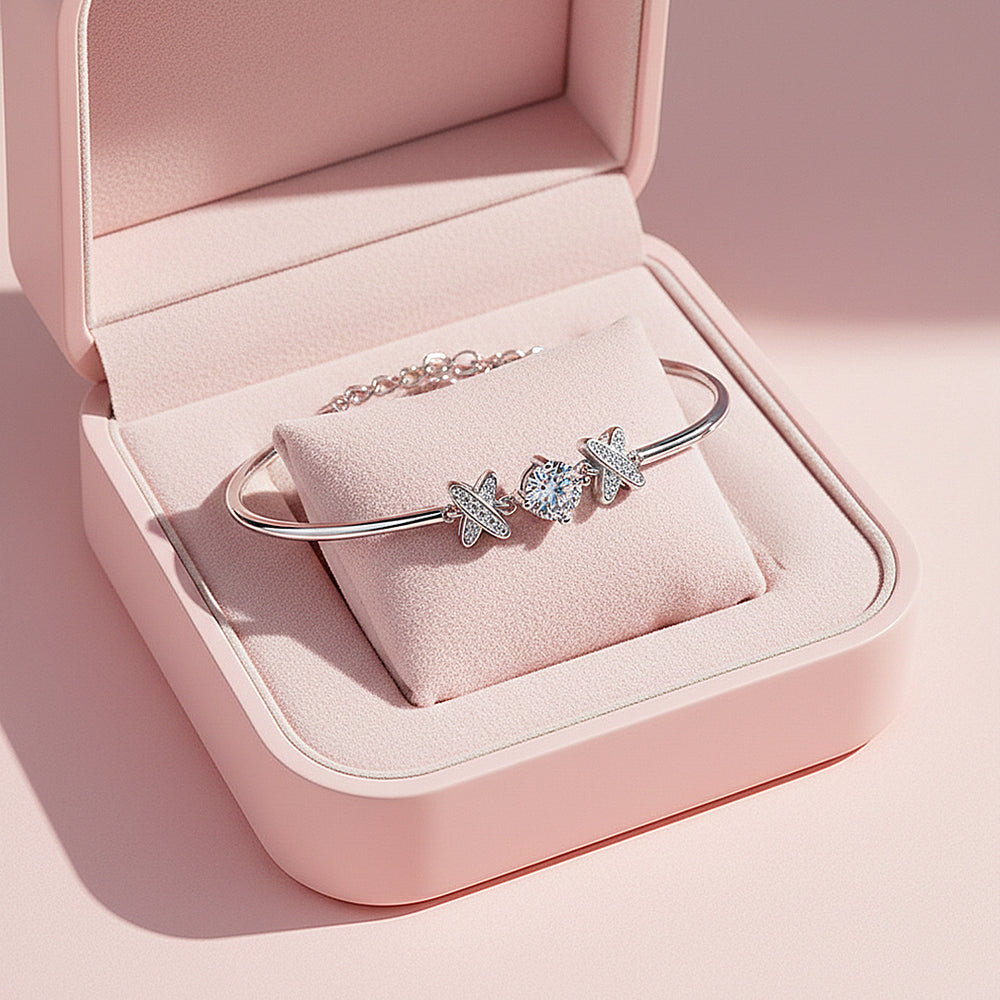 X Motif Adjustable Bangle | Moissanite | Prm9165 - Bracelets | Singapore Jewellery, Wedding Rings & Gifts | Same Day Delivery | Tiara.com.sg