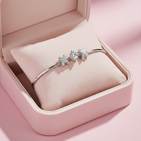 X Motif Adjustable Bangle | Moissanite | Prm9165 - Bracelets | Singapore Jewellery, Wedding Rings &amp; Gifts | Same Day Delivery | Tiara.com.sg