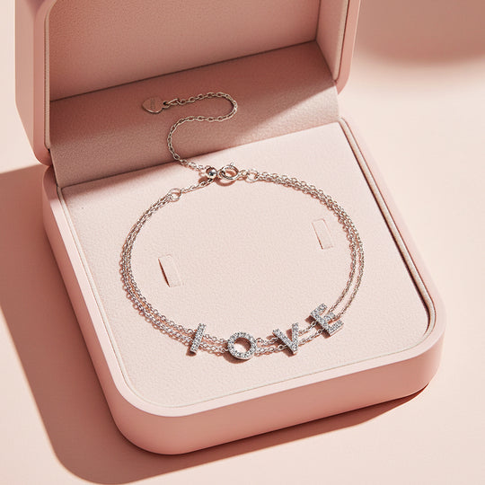 LOVE Double-Layer Bracelet | Moissanite | Prm9167 - Bracelets | Singapore Jewellery, Wedding Rings &amp; Gifts | Same Day Delivery | Tiara.com.sg