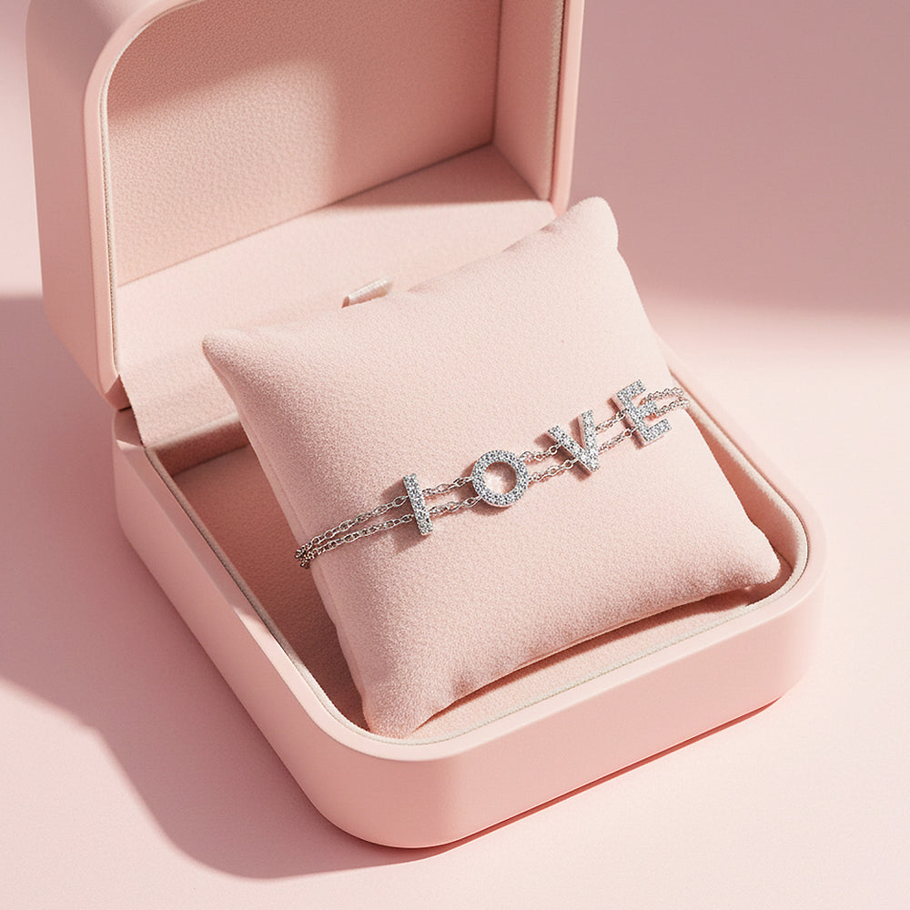 LOVE Double-Layer Bracelet | Moissanite | Prm9167 - Bracelets | Singapore Jewellery, Wedding Rings & Gifts | Same Day Delivery | Tiara.com.sg