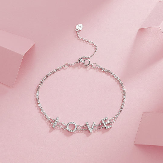 LOVE Double-Layer Bracelet | Moissanite | Prm9167 - Bracelets | Singapore Jewellery, Wedding Rings &amp; Gifts | Same Day Delivery | Tiara.com.sg