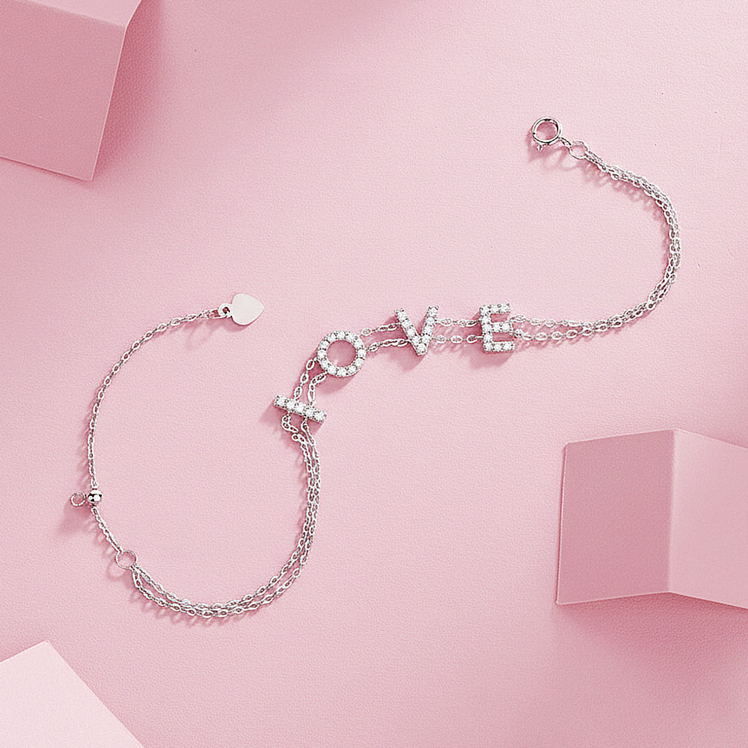 LOVE Double-Layer Bracelet | Moissanite | Prm9167 - Bracelets | Singapore Jewellery, Wedding Rings &amp; Gifts | Same Day Delivery | Tiara.com.sg
