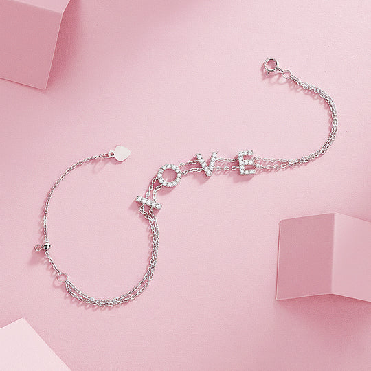 LOVE Double-Layer Bracelet | Moissanite | Prm9167 - Bracelets | Singapore Jewellery, Wedding Rings &amp; Gifts | Same Day Delivery | Tiara.com.sg