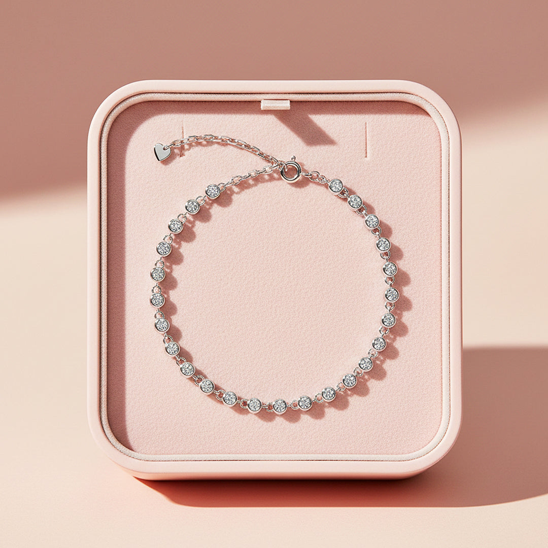 Bezel Adjustable Tennis Bracelet | Moissanite | Prm9169 - Bracelets | Singapore Jewellery, Wedding Rings &amp; Gifts | Same Day Delivery | Tiara.com.sg