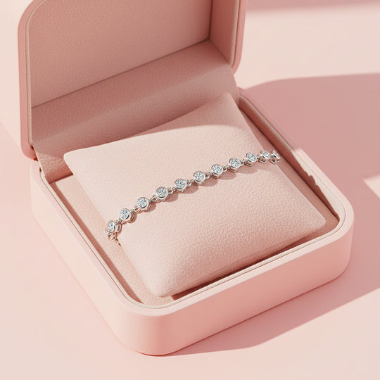 Bezel Adjustable Tennis Bracelet | Moissanite | Prm9169 - Bracelets | Singapore Jewellery, Wedding Rings &amp; Gifts | Same Day Delivery | Tiara.com.sg