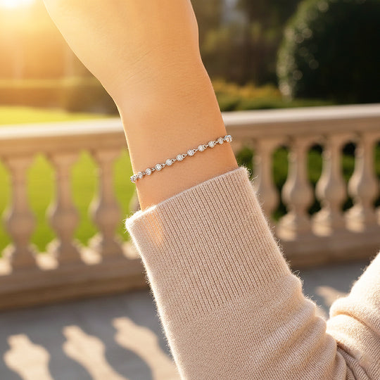 Bezel Adjustable Tennis Bracelet | Moissanite | Prm9169 - Bracelets | Singapore Jewellery, Wedding Rings &amp; Gifts | Same Day Delivery | Tiara.com.sg