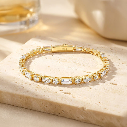 Multi Cut Moissanite Gold Tennis Women Bracelet | Prm9183