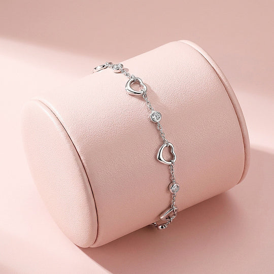 Open Heart Moissanite Women Bracelet | Prm9194