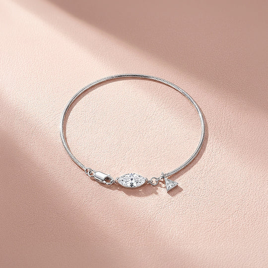 Marquise Moissanite Snake Chain Women Bracelet | Prm9201