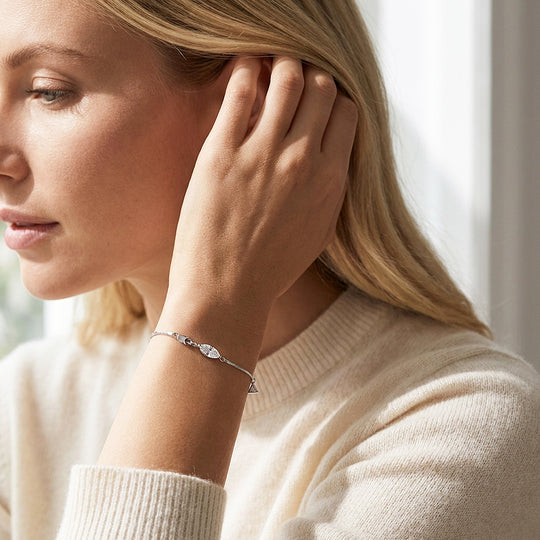 Marquise Moissanite Snake Chain Women Bracelet | Prm9201