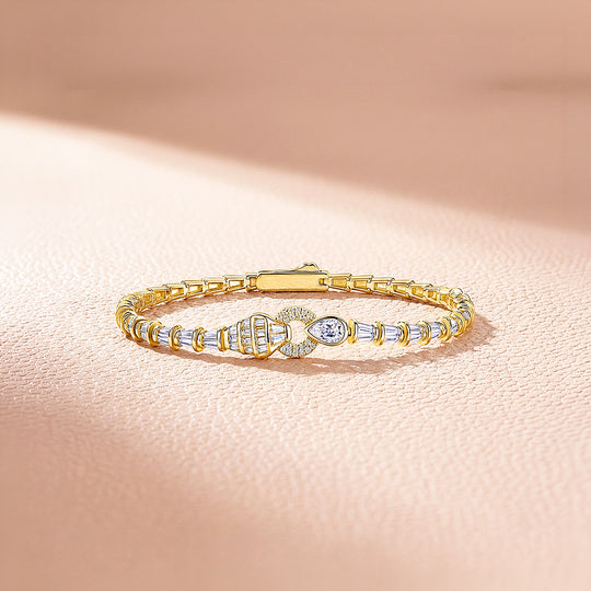 Trapezoid Pear Moissanite Gold Women Bracelet | Prm9208