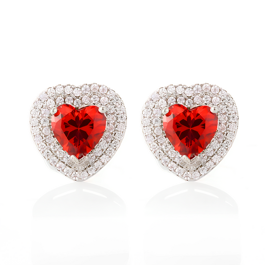 Tiara Red Hearts Earrings - Clearance Sale❗