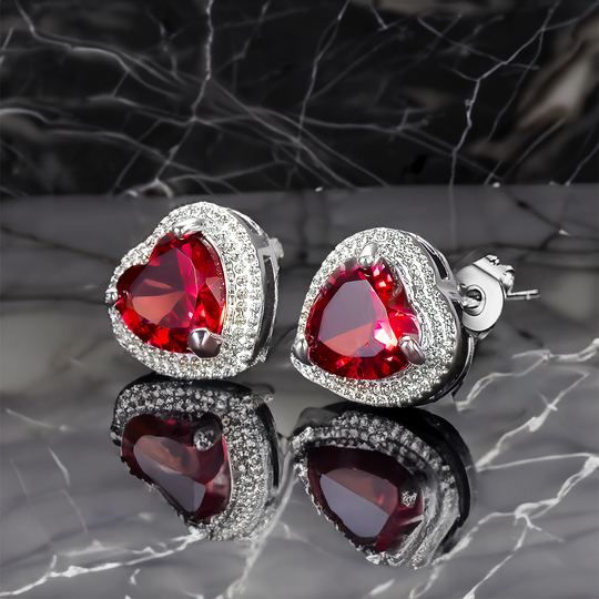 Tiara Red Hearts Earrings - Clearance Sale❗