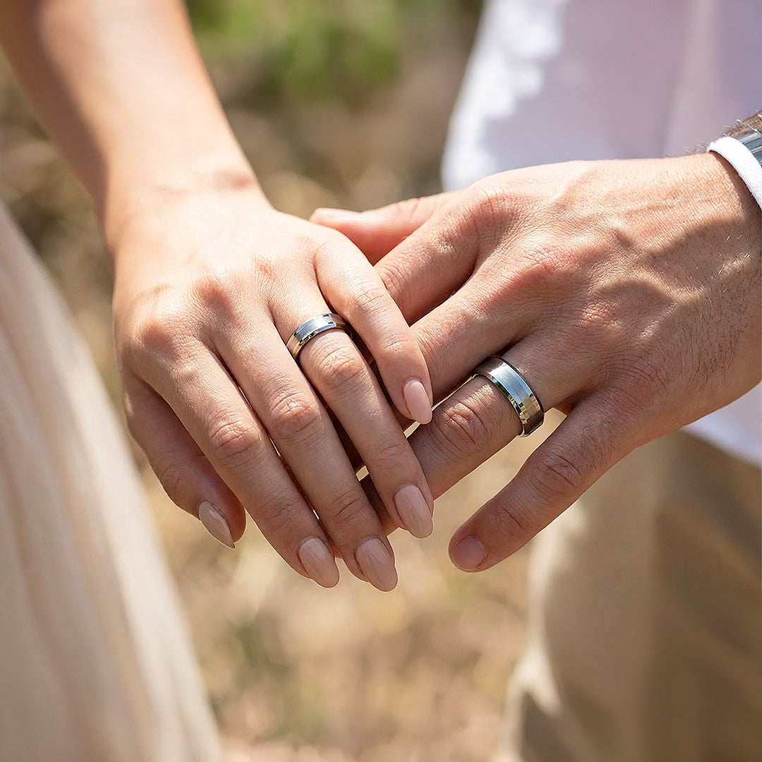Serenity | Tungsten Couple Rings | Silver Wedding Bands - Ring | Singapore Jewellery, Wedding Rings &amp; Gifts | Same Day Delivery | Tiara.com.sg