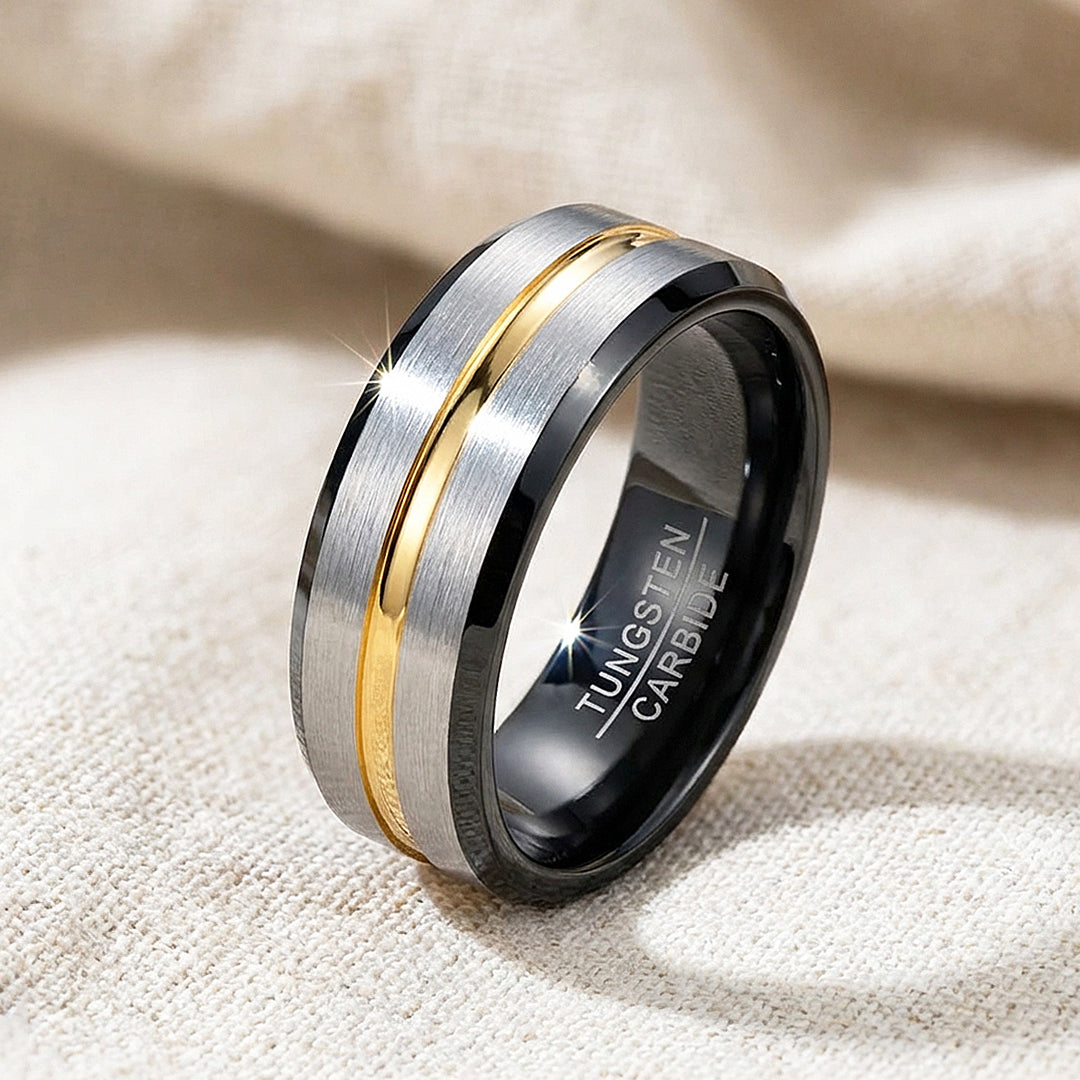 Silver Shadow Tungsten Carbide Ring — Clearance Sale Size 11 Only - Ring | Singapore Jewellery, Wedding Rings &amp; Gifts | Same Day Delivery | Tiara.com.sg