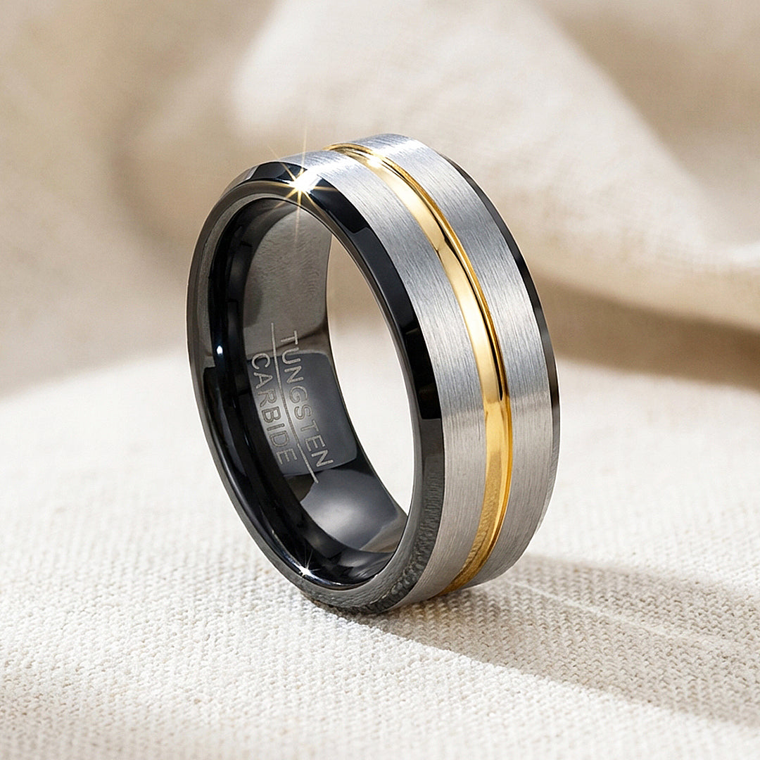 Silver Shadow Tungsten Carbide Ring — Clearance Sale Size 11 Only - Ring | Singapore Jewellery, Wedding Rings &amp; Gifts | Same Day Delivery | Tiara.com.sg