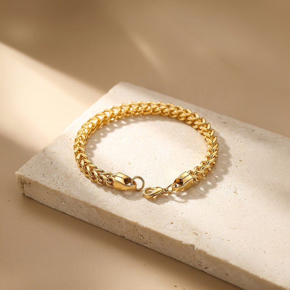 The Golden Sunrise | Men's Gold Franco Chain Bracelet