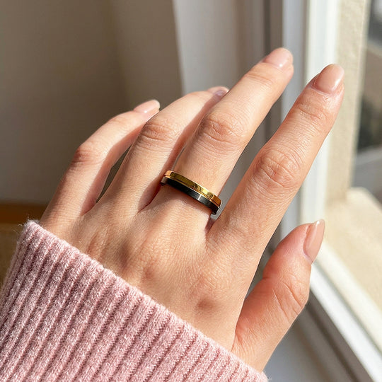 Toffee | Asymmetrical Brushed Dual Tone Tungsten Carbide