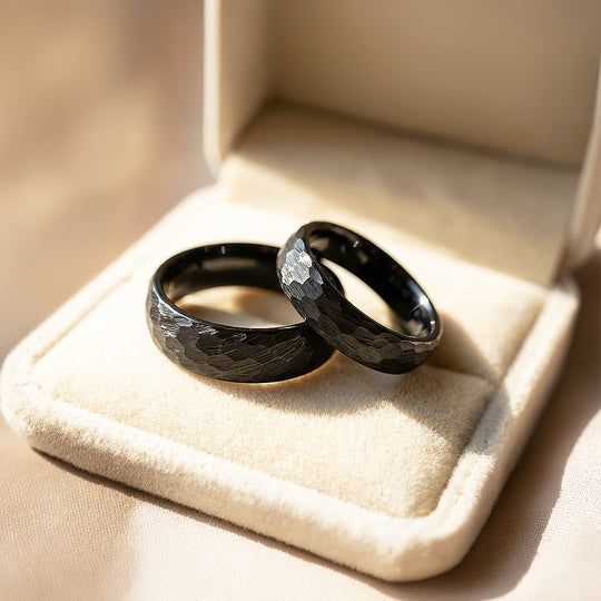 Tower | Tungsten Couple Rings | Black Wedding Bands - Ring | Singapore Jewellery, Wedding Rings &amp; Gifts | Same Day Delivery | Tiara.com.sg
