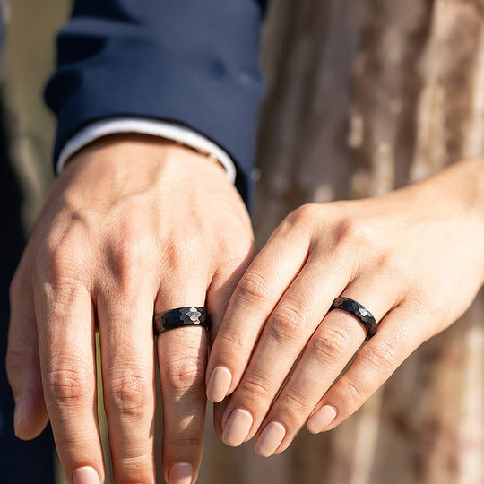 Tower | Tungsten Couple Rings | Black Wedding Bands - Ring | Singapore Jewellery, Wedding Rings &amp; Gifts | Same Day Delivery | Tiara.com.sg