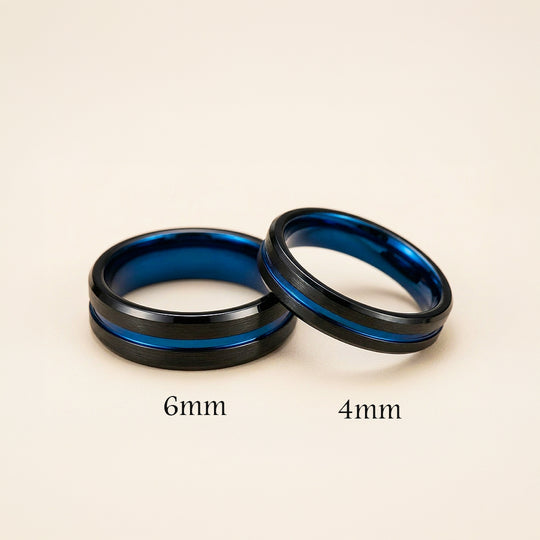 Twilight Blue | Tungsten Couple Rings | Black Wedding Bands - Ring | Singapore Jewellery, Wedding Rings &amp; Gifts | Same Day Delivery | Tiara.com.sg