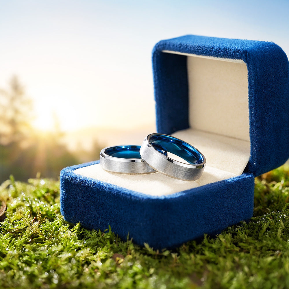 Vault | Tungsten Couple Rings | Silver Wedding Bands - Ring | Singapore Jewellery, Wedding Rings & Gifts | Same Day Delivery | Tiara.com.sg
