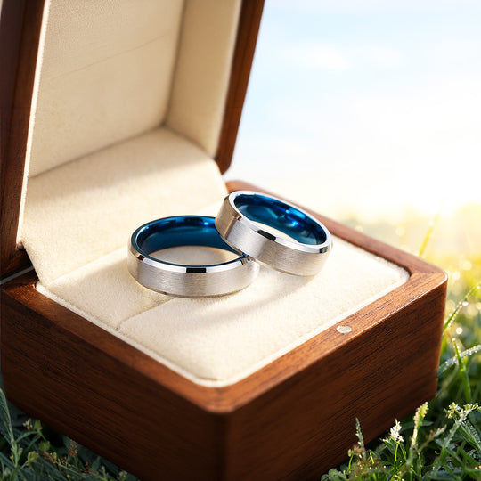 Vault | Tungsten Couple Rings | Silver Wedding Bands - Ring | Singapore Jewellery, Wedding Rings &amp; Gifts | Same Day Delivery | Tiara.com.sg