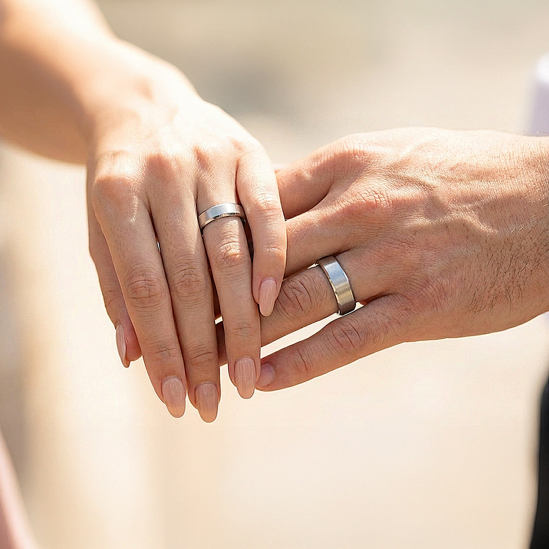 Vault | Tungsten Couple Rings | Silver Wedding Bands - Ring | Singapore Jewellery, Wedding Rings &amp; Gifts | Same Day Delivery | Tiara.com.sg