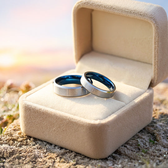 Vault | Tungsten Couple Rings | Silver Wedding Bands - Ring | Singapore Jewellery, Wedding Rings &amp; Gifts | Same Day Delivery | Tiara.com.sg