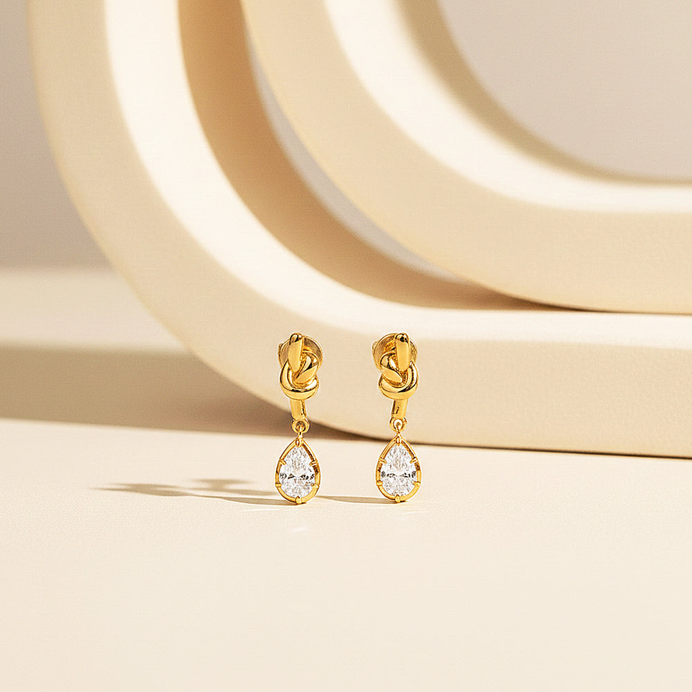 Teardrop Drop Earrings | Gold | Luxe3665 - Luxe Earrings | Singapore Jewellery, Wedding Rings & Gifts | Same Day Delivery | Tiara.com.sg