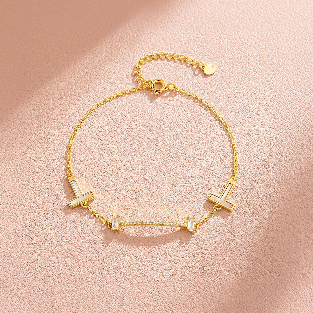 T-Bar Smile Pavé Chain Bracelet | Luxe6615